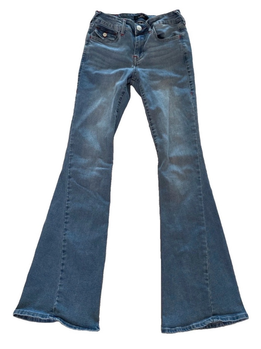 True Religion Joey Mid Rise Flare Jeans Denim Bell Bottoms Women 25 Retro Boho